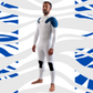 Surfer wearing JANGA ACID Chest Zip wetsuit for cold water