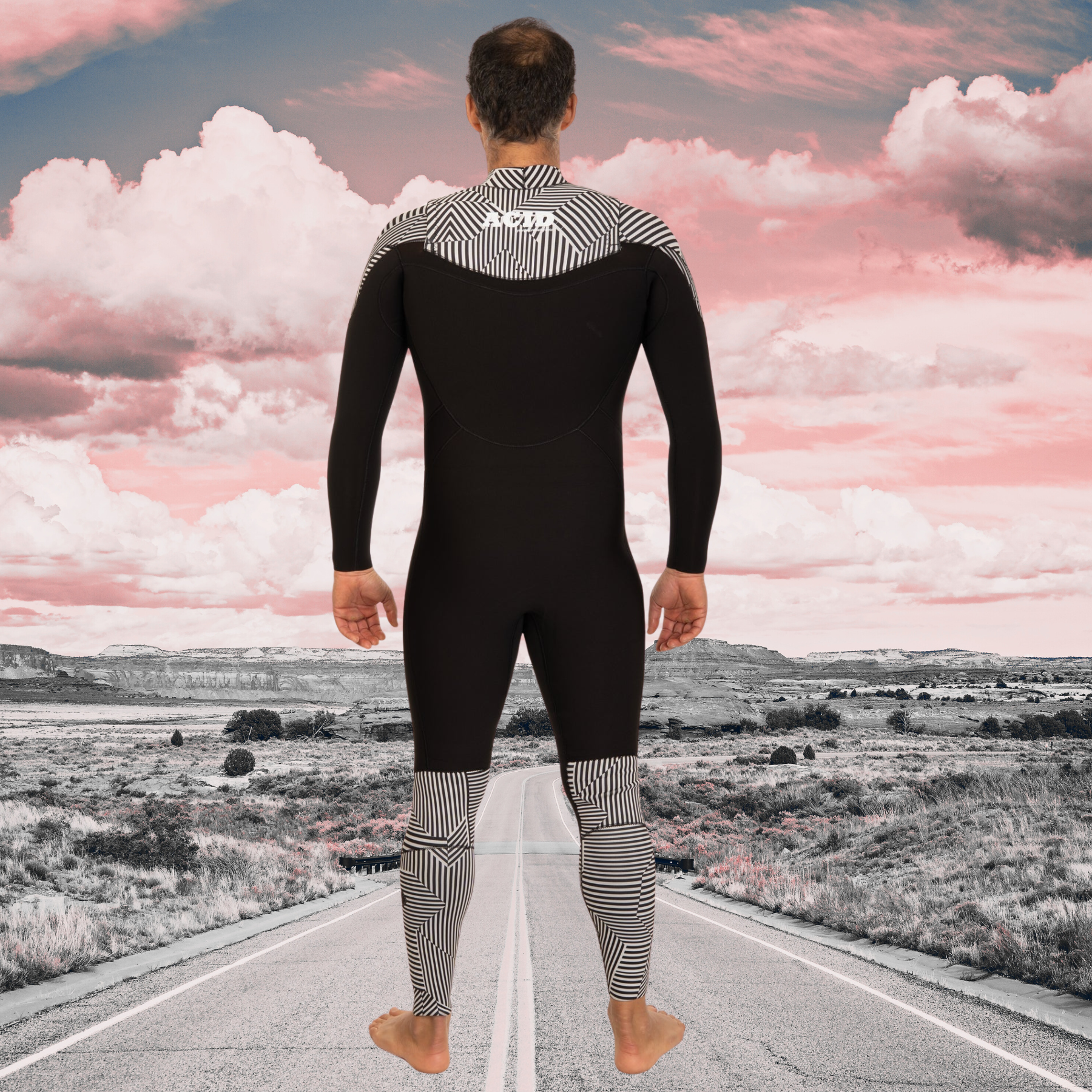 Wetsuit JANGA Acid Lite 4/3mm black  back view 