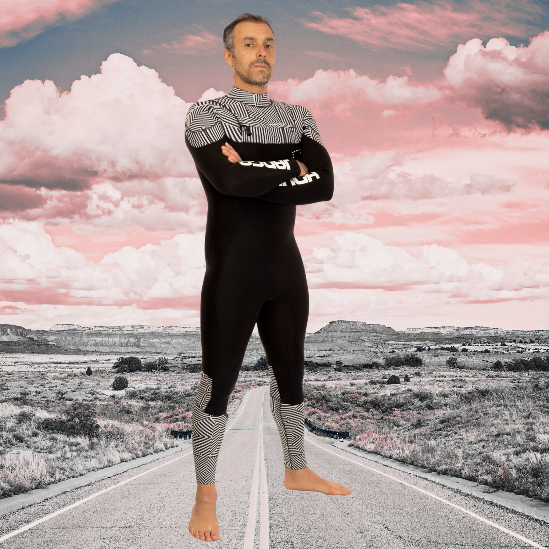 Wetsuit JANGA Acid Lite 4/3mm black front view