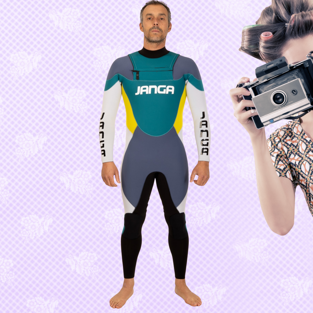 Mens Wetsuit JANGA Acid Lite 4/3mm grey front zip