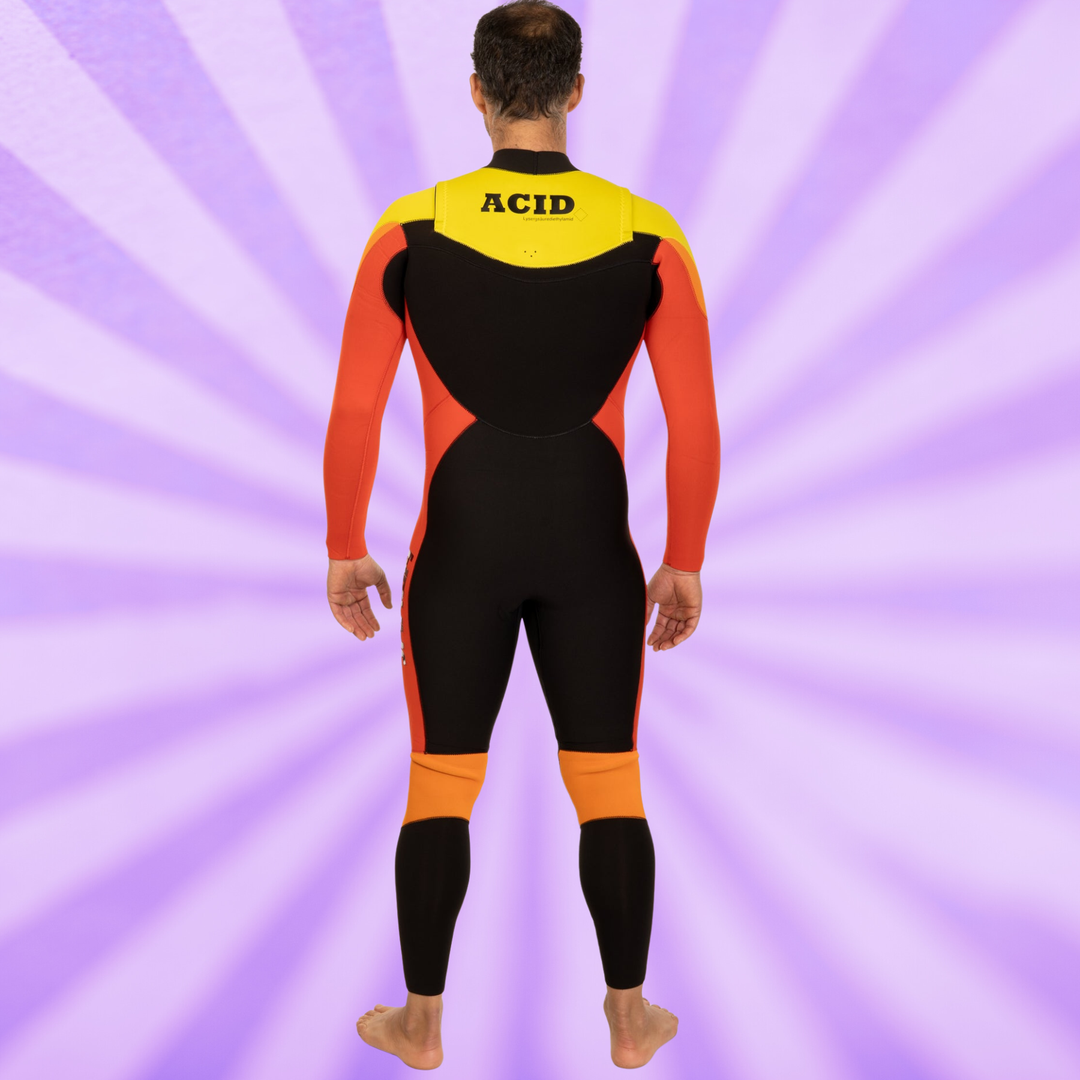 Wetsuit JANGA Acid Lite 4/3mm Red| SurfTattoo back view