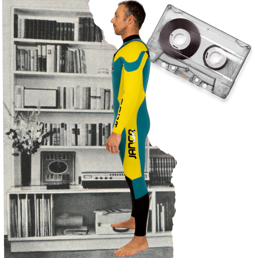 Wetsuit JANGA Acid Lite 4/3mm Yellow retro style
