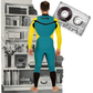 back view of men Wetsuit JANGA Acid Lite 4/3mm Yellow