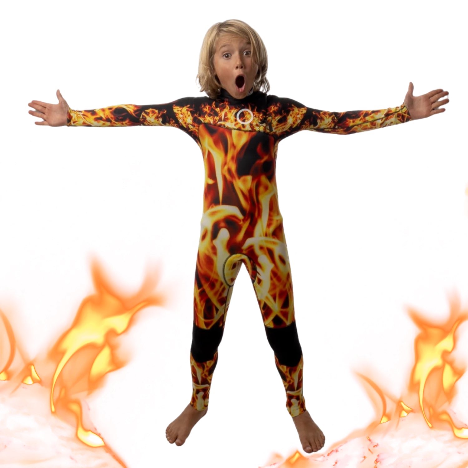 Wetsuit  JANGA CHOSEN FIRESTARTER 4/3mm kids surftattoo  zip free
