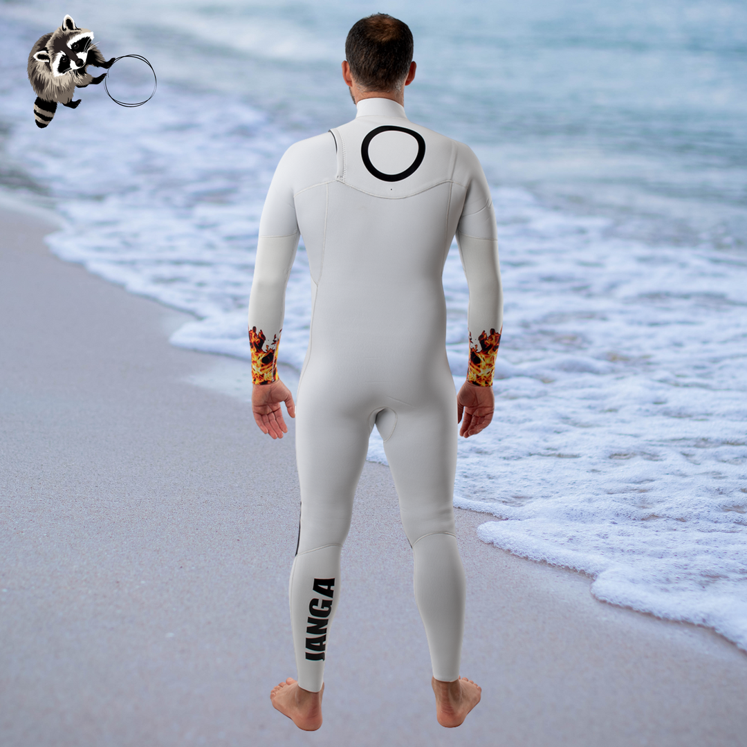 Back view – Men's JANGA The Chosen Firestarter 4/3mm white color