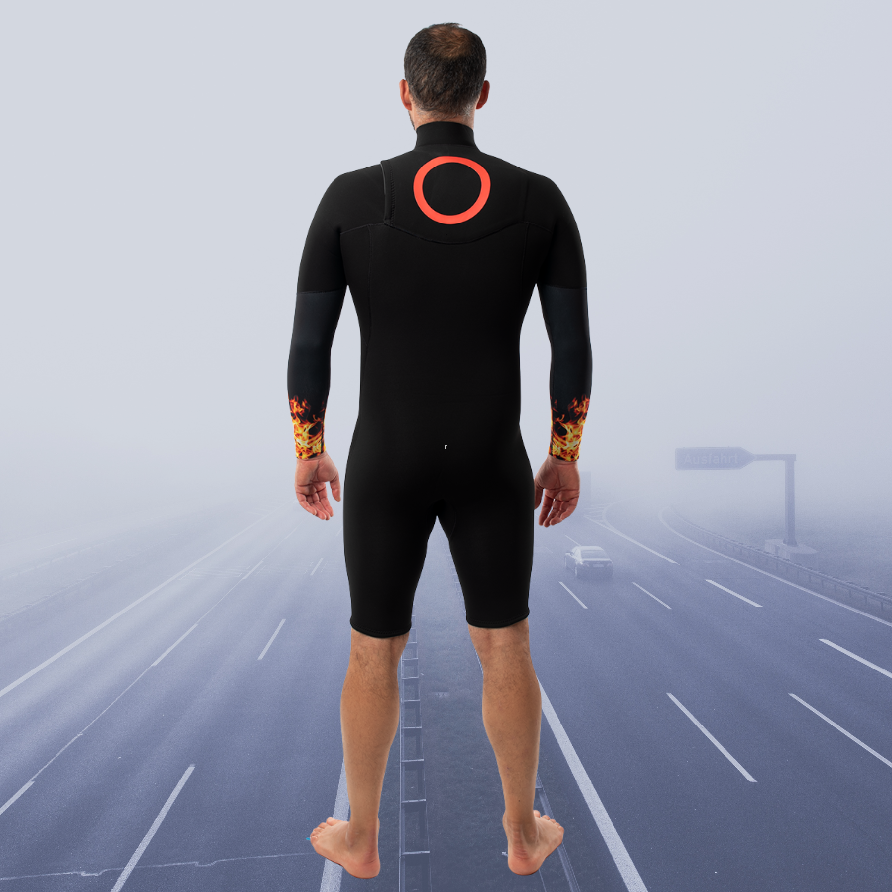 Back view – Men's JANGA Firestarter Longsleeve Spring wetsuit 2/2mm limited edition