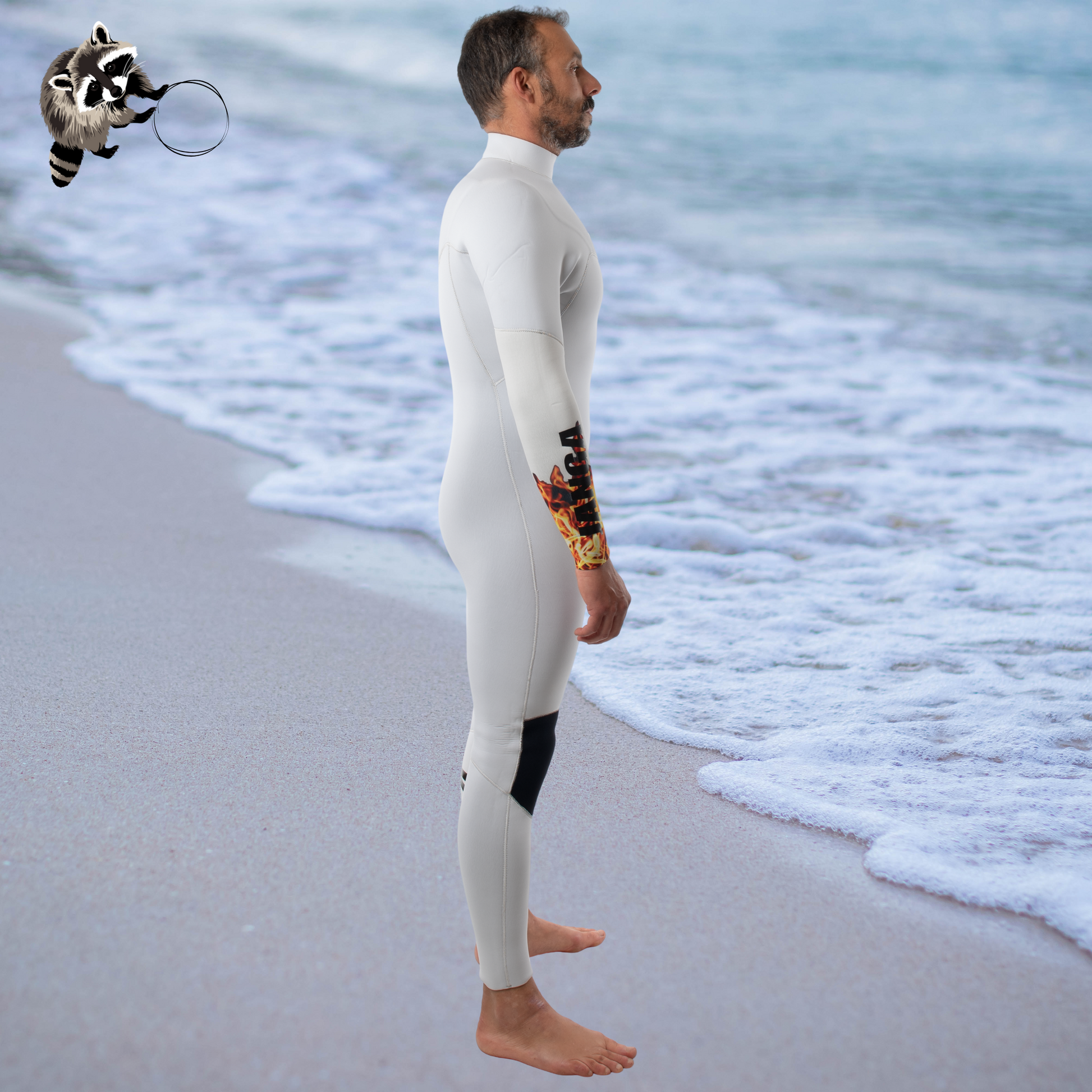 men white wetsuit for kitesurfing windsurfing surfing
