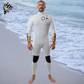 Front view men's JANGA  Firestarter white  4/3mm limited edition wetsuit