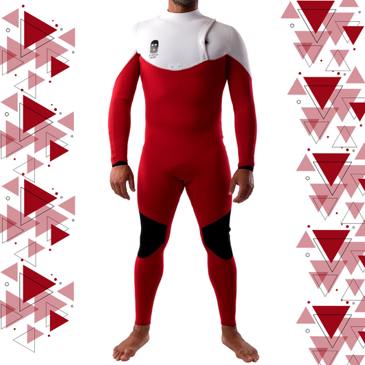 Wetsuit JANGA Bastard ZIP FREE 4/3mm White/Red