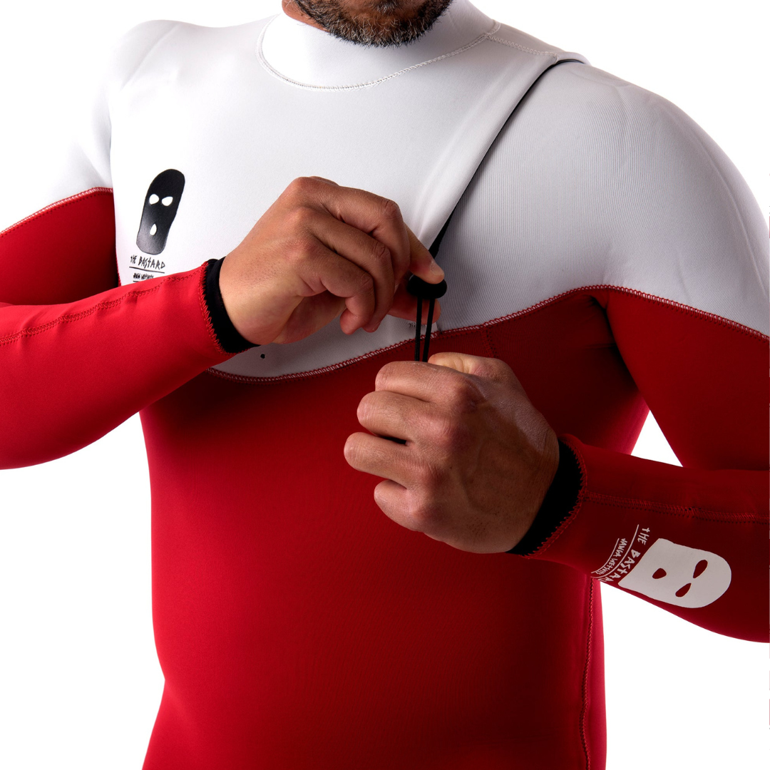 Wetsuit JANGA Bastard ZIP FREE 4/3mm White/Red