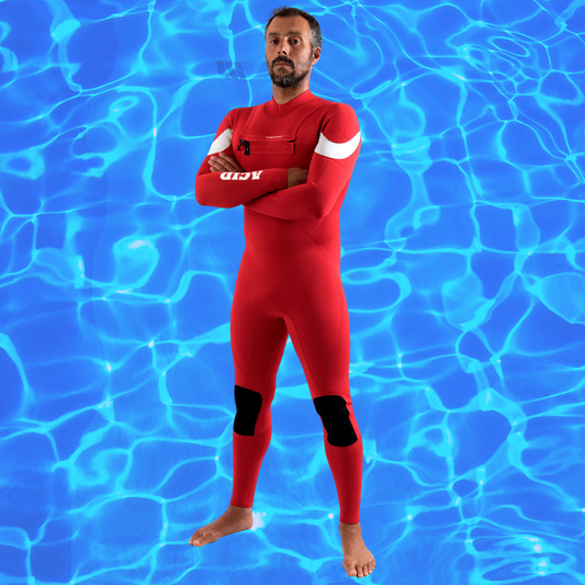 Front view of JANGA ACID men’s Yamamoto #39 Chest Zip wetsuit