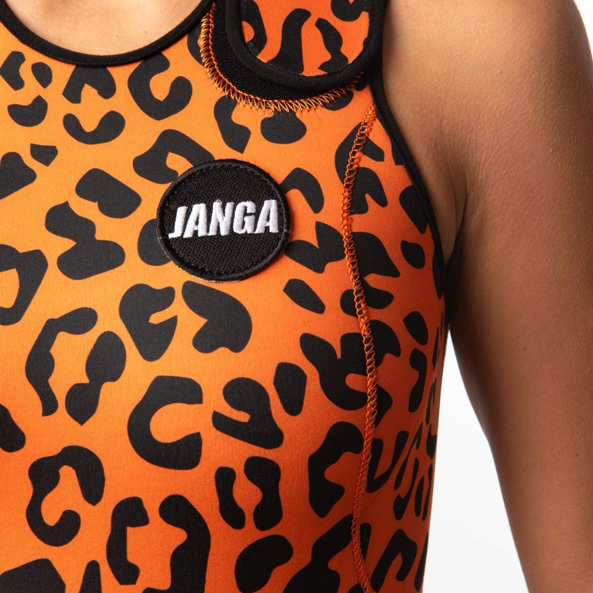 close-up animal print jangle wetsuit leopard orange