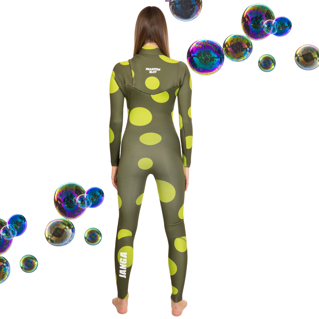 Wetsuit JANGA Phantom Blot 4/3mm green back view