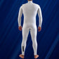 Back view – JANGA PLUS SERIES 4/3mm White surf wetsuit for cool water conditions