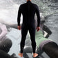 Back view – JANGA Plus Series Back Zip 4/3mm Black wetsuit for 12–17°C surfing