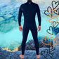 Back view – JANGA THE DARK HALF 4/3mm Orange/Black performance wetsuit