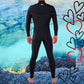 Back view – JANGA THE DARK HALF 4/3mm Red/Black performance wetsuit
