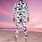 Back view of JANGA INDIGENT 2mm Tie Dye White wetsuit with premium neoprene