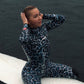 Front view – JANGA 4/3mm Grey wetsuit with super-stretch JANGAprene