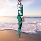 Lightweight flexible wetsuit for mild-water surfing  windsurfing kitie– JANGA INDIGENT 3mm Tie Dye Green/White