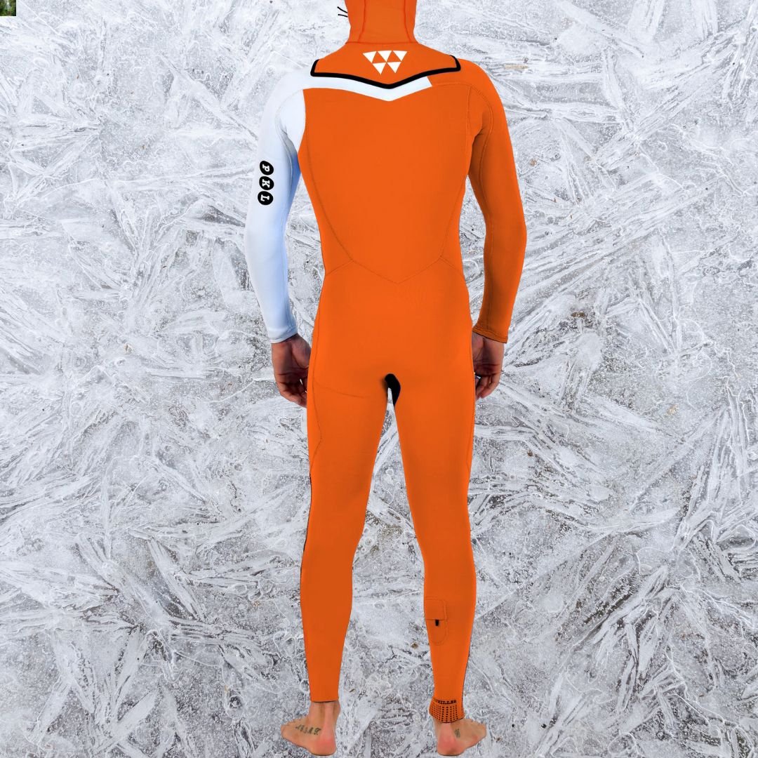 buy hooded warm wetsuit janga orange 5mm winter wetsuit