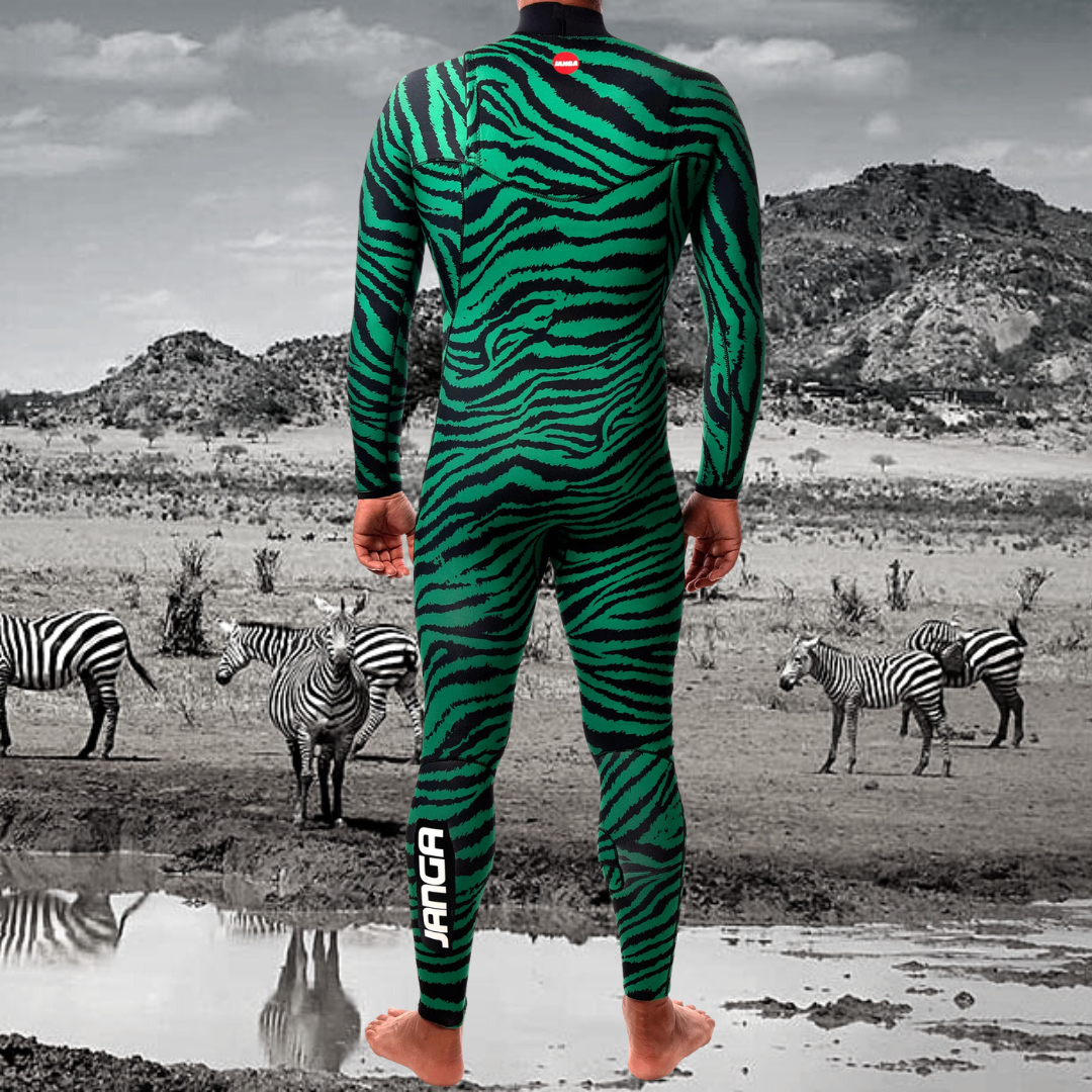 buy wetsuit warm janga zebra men green unusual