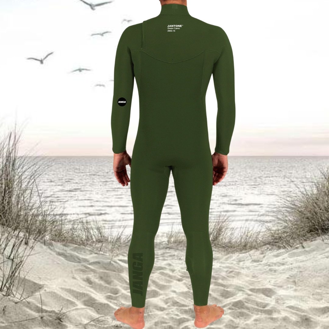 buy men wetsuit warm termo 4/3mm jantone janga green deep