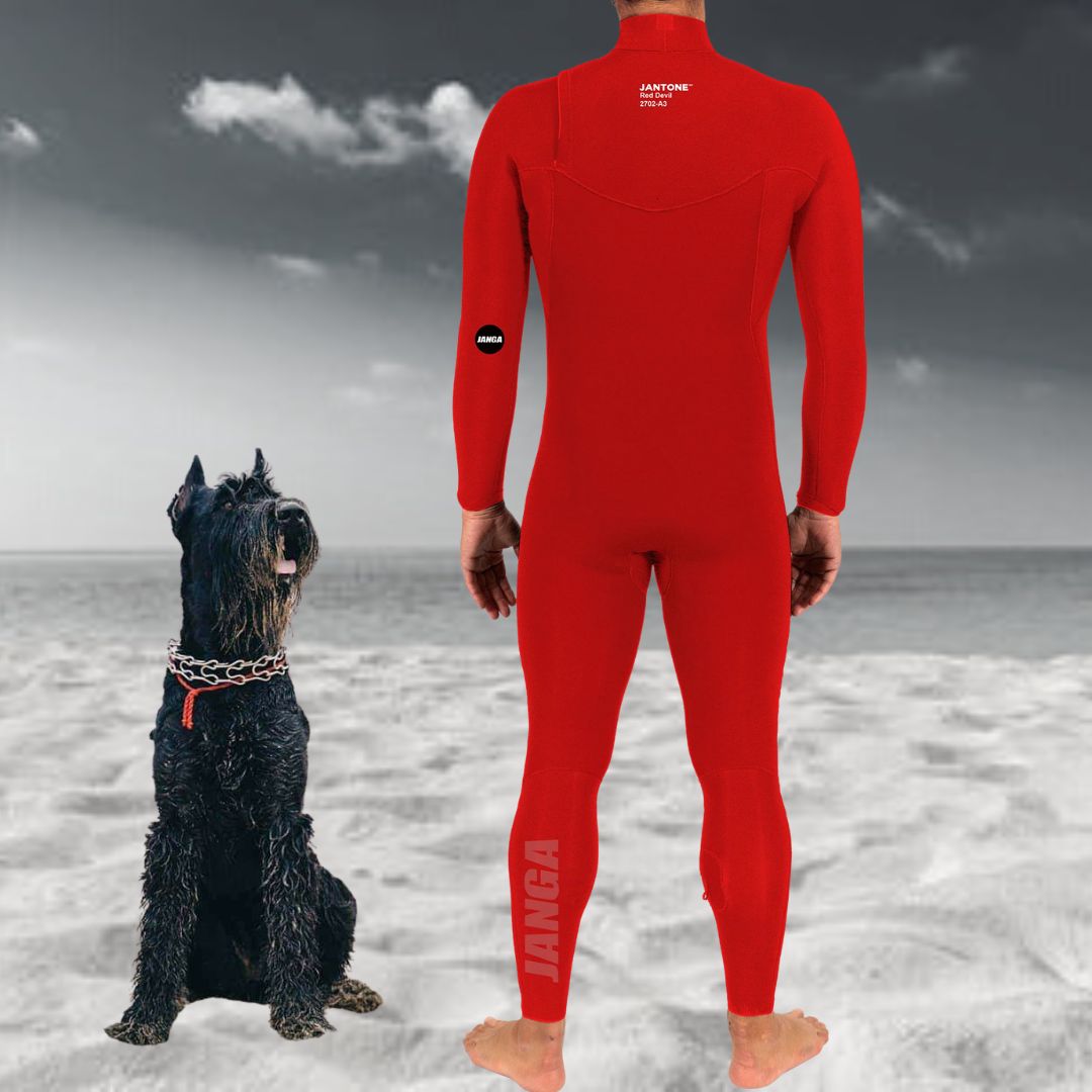 buy men wetsuit warm termo 4/3mm jantone janga red surf windsurf kite